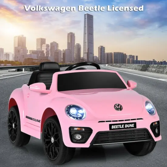 Kids Electric Ride On Car with Remote Control and Led Headlight Ideal Gift for Birthdays or Any Special Festival Pink {3}