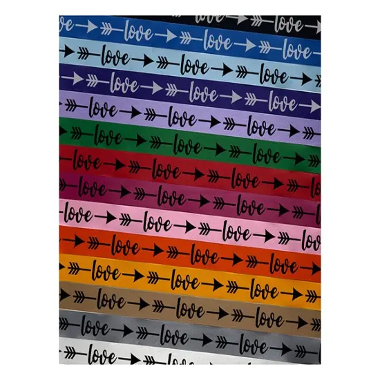 Love Arrow Satin Ribbon for Bows Gift Wrapping - 1" - 3 Yards Latte Ribbon {1}