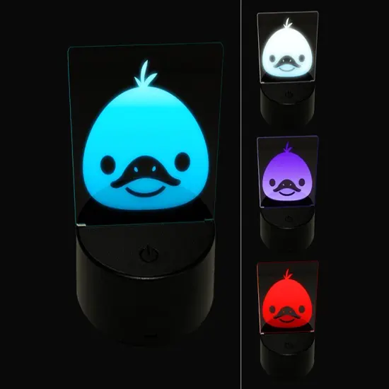 Delightful Dark Duckling Head 3D Illusion LED Night Light Sign Nightstand Desk Lamp {1}