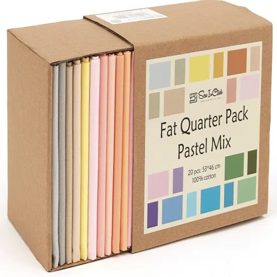 20 Fat Quarter Bundle -100% Cotton | Pure Solids | Pastel Mix - 20 Colors | Quilting & Crafting Soft Fabric | Gift Set {3}