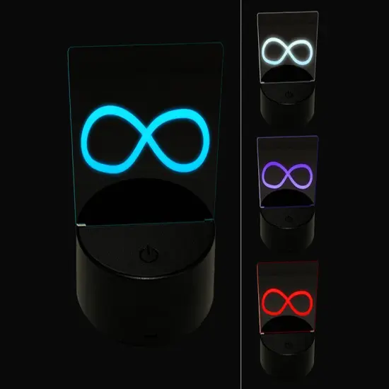 Infiniti Symbol Sketch Solid 3D Illusion LED Night Light Sign Nightstand Desk Lamp {1}