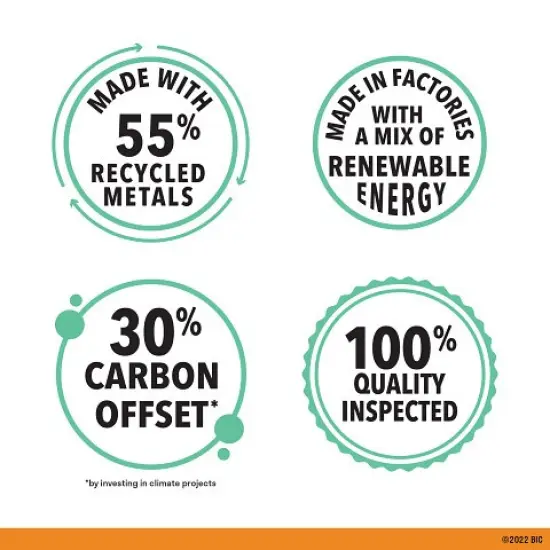 BIC Ecolutions Pocket Lighter, 6-Pack of Ecofriendly Candle Lighters, 100% Recycled Packaging and 55% Recycled Metal, 30% Carbon Offset {6}