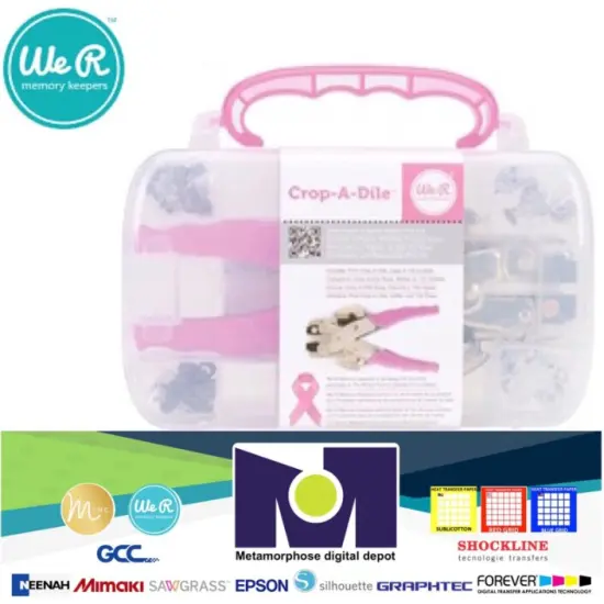 American Crafts TOOL - WeR Memory Keepers - CROP-A-DILE PINK - WITH CASE 70908-4 {1}
