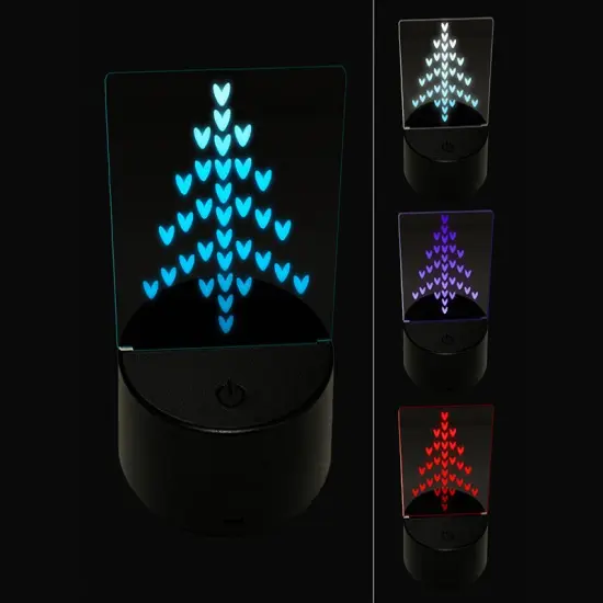 Knit Christmas Tree 3D Illusion LED Night Light Sign Nightstand Desk Lamp {1}