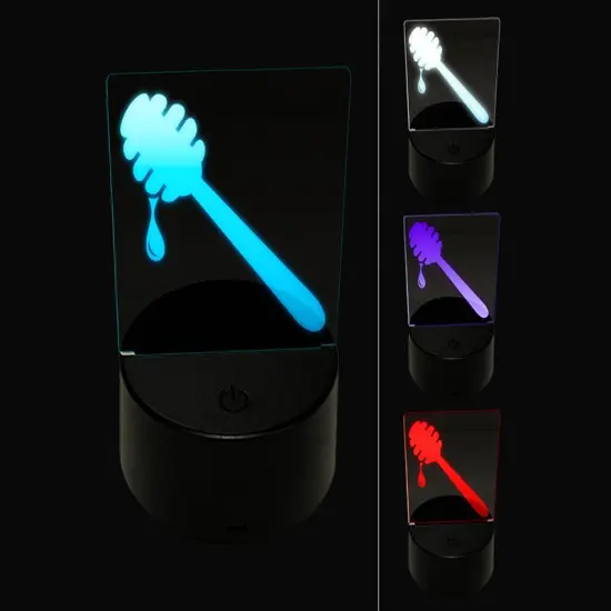 Honey Dipper 3D Illusion LED Night Light Sign Nightstand Desk Lamp {1}