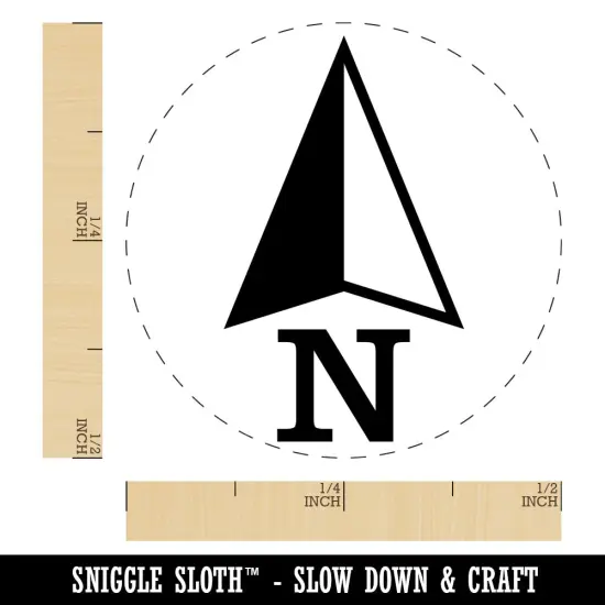 Compass Arrow Direction Due North Self-Inking Rubber Stamp for Stamping Crafting Planners Green {1}