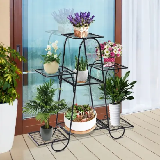 7 Tier Metal Patio Plant Stand {2}