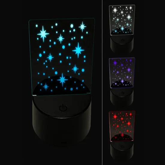Shining Stars Outer Space 3D Illusion LED Night Light Sign Nightstand Desk Lamp {1}