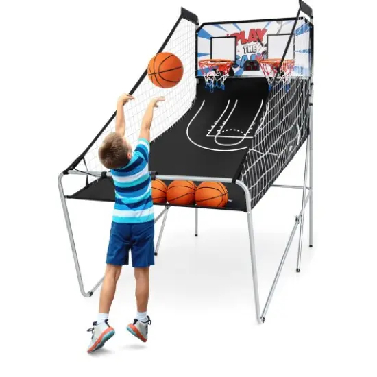 Foldable Dual Shot Basketball Arcade Game with Electronic Scoring System {1}