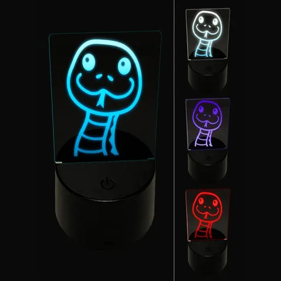 Peeking Snake 3D Illusion LED Night Light Sign Nightstand Desk Lamp {1}