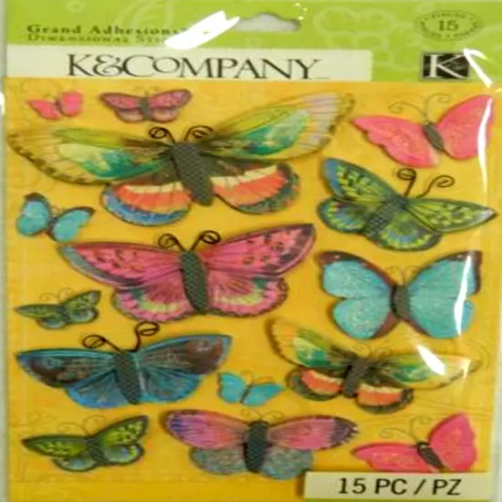 K & Company Serendipity Butterfly Grand Adhesions Dimensional Stickers {1}