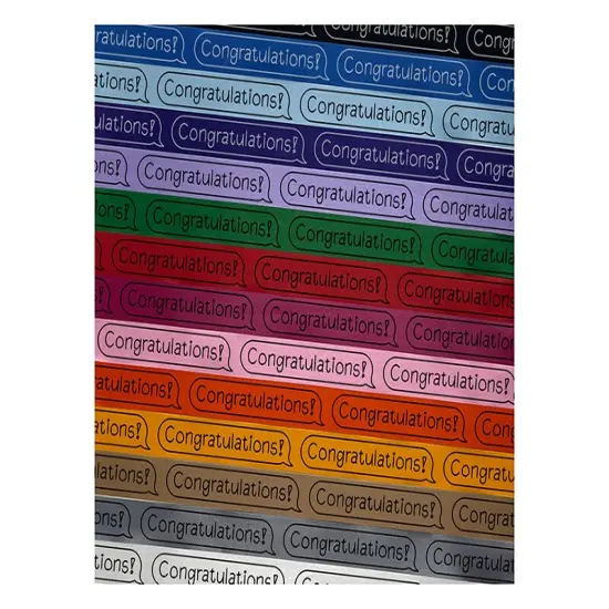 Congratulations Chat Bubble Satin Ribbon for Bows Gift Wrapping - 1" - 3 Yards White Ribbon {1}