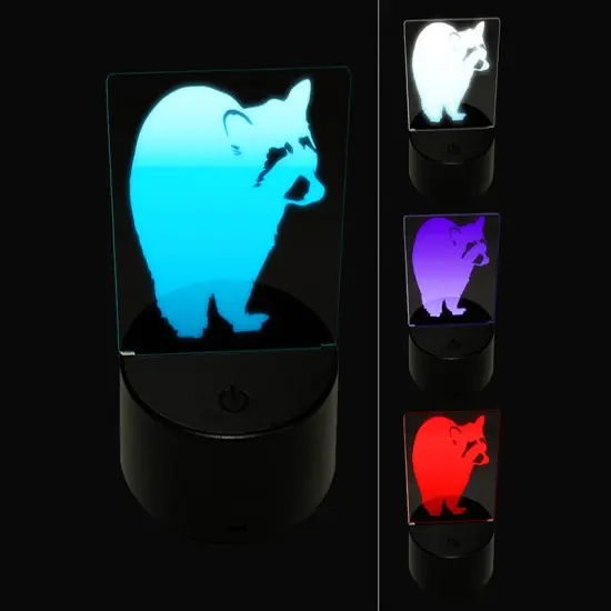 Racoon Sketch 3D Illusion LED Night Light Sign Nightstand Desk Lamp {1}