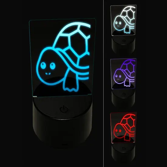 Peeking Turtle 3D Illusion LED Night Light Sign Nightstand Desk Lamp {1}