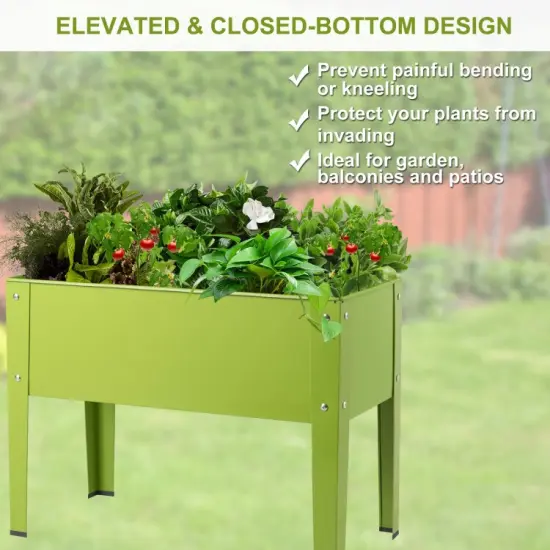 24.5 x 12.5 Inch Outdoor Elevated Garden Plant Stand Flower Bed Box {6}