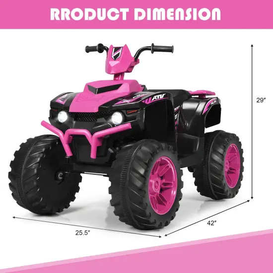 Iron Kids ATV Ride-On with Music, USB and 2 Speeds Pink {4}