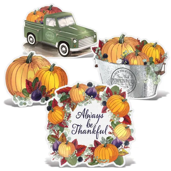 Foil Fall Thanksgiving Cutouts w/Easels, (Pack of 12) {1}