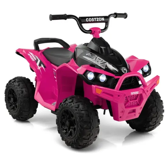 Kids Ride On ATV with Rechargeable Battery, Music and Anti-Slip Wheels Red {7}