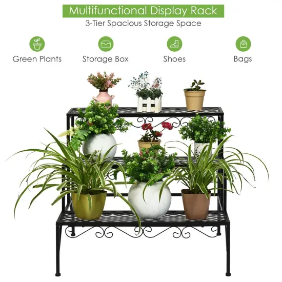 3 Tiers Metal Decorative Plant Stand {4}