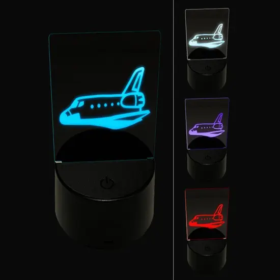 Space Shuttle 3D Illusion LED Night Light Sign Nightstand Desk Lamp {1}