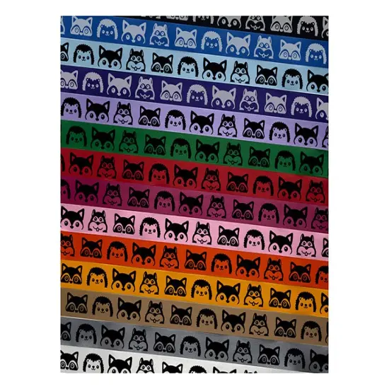 Peeking Woodland Creatures Chipmunk Raccoon Hedgehog Fox Satin Ribbon for Bows Gift Wrapping - 1" - 3 Yards Yellow Ribbon {1}