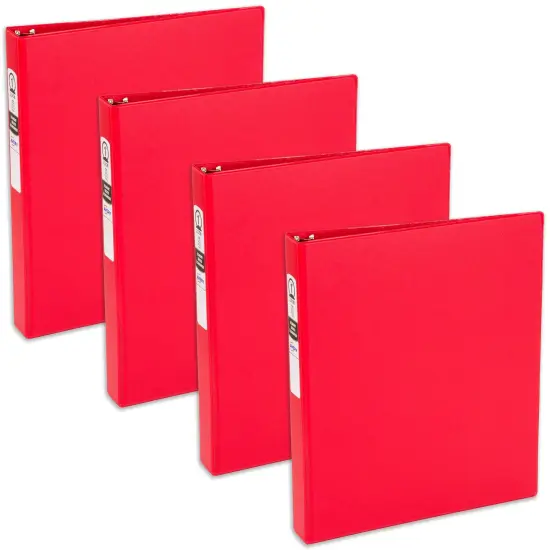 Avery Economy 3 Ring Binder, 1 Inch Round Rings, 4 Red Binders (03310) {1}