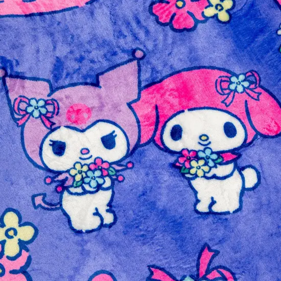 Sanrio My Melody and Kuromi Flower Baskets Sherpa Throw Blanket | 50 x 60 Inches {3}