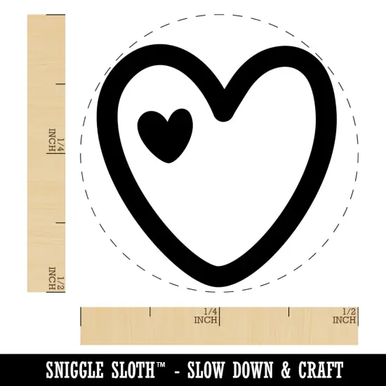 Heart in Heart Love Self-Inking Rubber Stamp Ink Stamper for Stamping Crafting Planners Dry Pad {1}