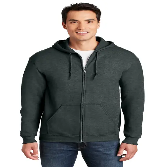 Gildan&reg; Heavy Blend Long Sleeve Full-Zip Hooded Sweatshirt Dark heather grey {1}