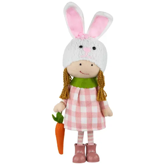 Northlight Girl in Bunny Hat Standing Easter Figurine - 13" - Pink and White {1}