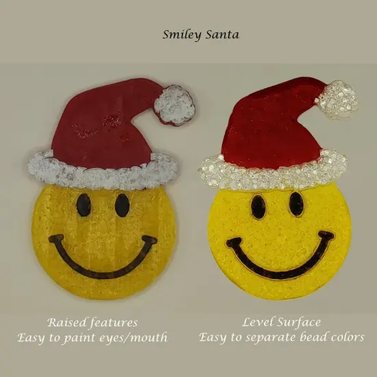 Smiley Santa inset lines Silicone Freshie Mold {3}