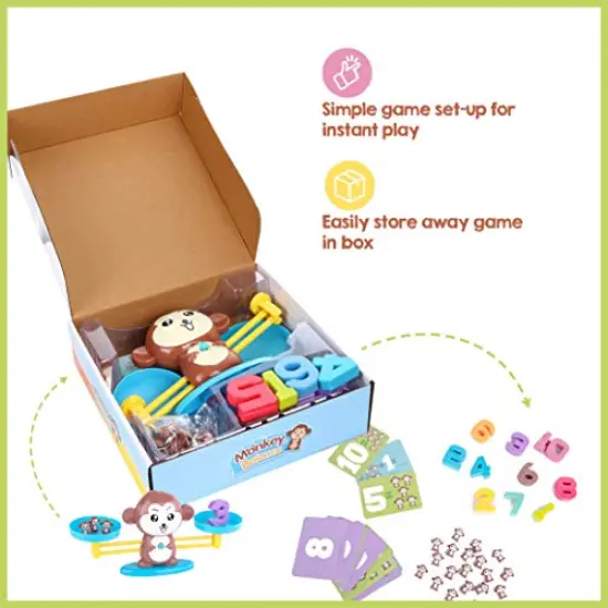 Monkey Balance Cool Math Game for Girls & Boys | Fun, Educational Children's Gift & Kids Toy STEM Learning Ages 3+ (64-Piece Set) {1}