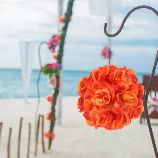 100-Pack: Orange Silk Rose Picks, 8" Stems, 3" Wide by Floral Home&reg; {5}