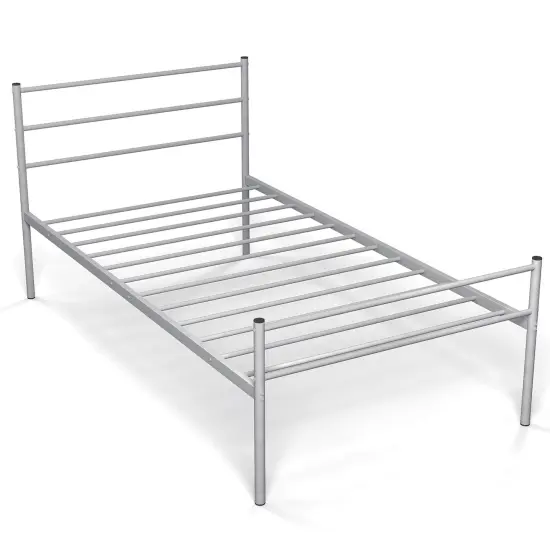 Costway Twin Metal Bed Frame Mattress Foundation No Box Spring Needed {8}