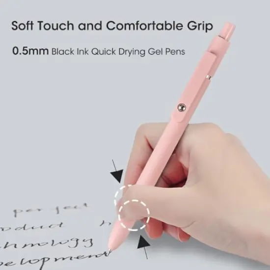 FIOVER 5pcs Gel Pens 0.5mm Quick Dry Black Ink Pens Fine Point Smooth Writing Pen High-End Series Pens for School Office Home Supplies, Gifts for Women and Men (Morandi) {4}