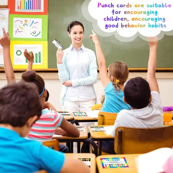 320 PCS Punch Cards, Incentive Loyalty Reward Card Student Awards Loyalty Cards for Business, Classroom, Kids Behavior, Students, Teachers, 3.5 x 2 Inch, 4 Styles (Multi Punches) {5}