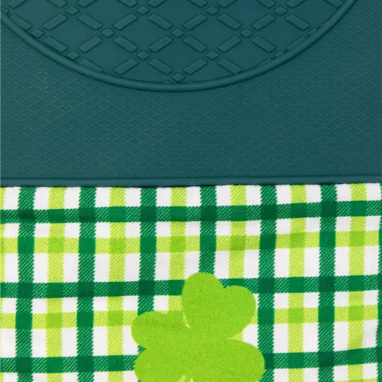 Northlight Plaid Shamrock St. Patrick's Day Kitchen Oven Mitts - 12.5" - Green - Set of 2 {5}