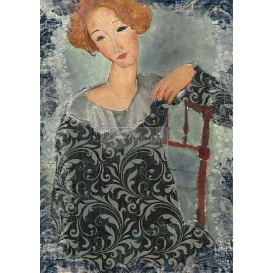 Redesign With Prima A1 Decoupage Rice Paper (Mulberry Tissue Paper) ? Whimsical Lady 23.4"X33.1" 655350657055 {1}