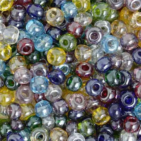 John Bead 2/0 Czech Glass Transparent Seed Beads, 500g Multi Luster {1}