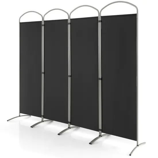 Costway 4 Panels Folding Room Divider 6 Ft Tall Fabric Privacy Screen Black/Brown/Grey/White {7}