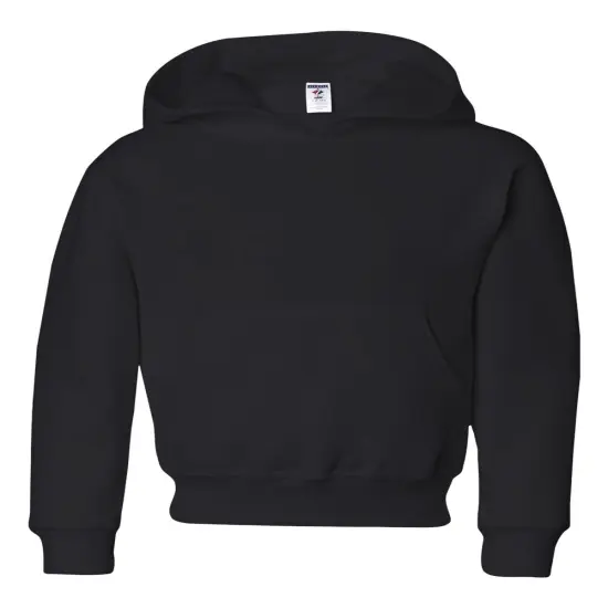 JERZEES&reg; Hooded Turtle Neck Long Sleeve Sweatshirt For Youth Black {1}