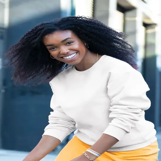 Jerzees&reg; NuBlend Crewneck Long Sleeve Sweatshirt Black heather {3}