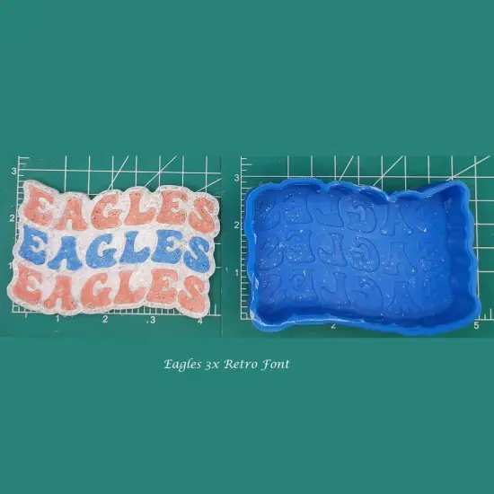 Eagles Eagles Eagles Retro Font Silicone Freshie Mold {1}