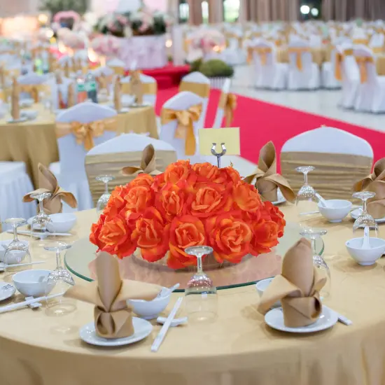 100-Pack: Orange Silk Rose Picks, 8" Stems, 3" Wide by Floral Home&reg; {3}