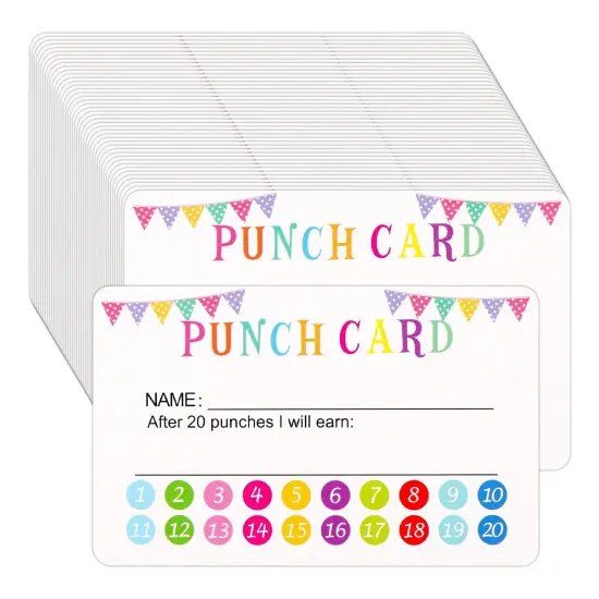 120 Pieces Reward Punch Cards Behavior Incentive Awards for Kids Students Teachers Home Classroom School Business Loyalty Card Positive Reinforcement Tool - 2" x 3.5" {2}