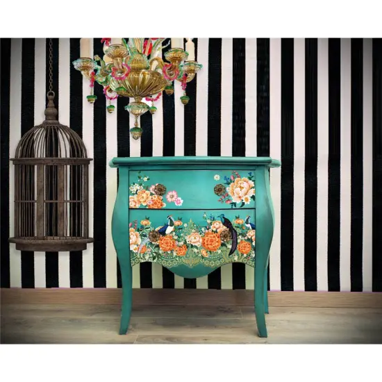 Redesign With Prima Decor Transfers - Cece Pheasants & Peonies - total sheet size 24"x 35" , cut into 2 sheets 655350657130 {5}