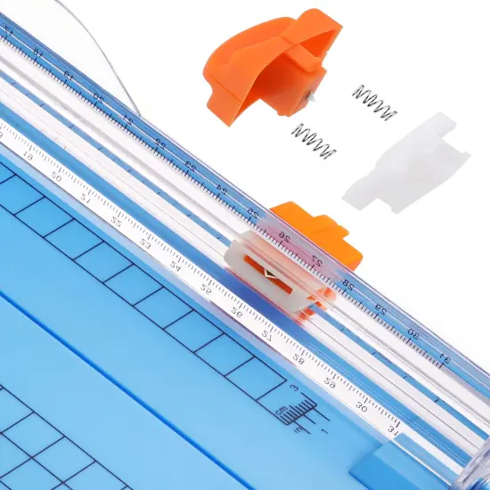 Firbon Blue A4 Paper Cutter, 12 Inch Titanium Straight Paper Trimmer with Side Ruler for Scrapbooking Craft, Paper, Coupon, Label, Cardstock {4}