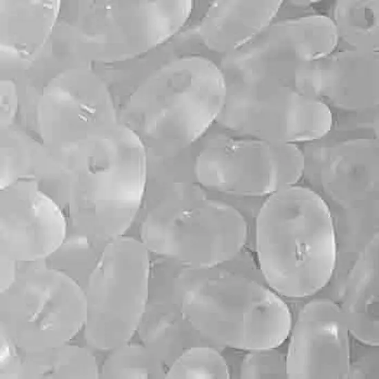 John Bead Twin 2-Hole Transparent Crystal Beads, 100g Crystal Matte {1}