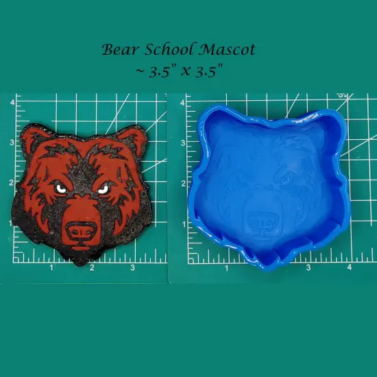 Bear School Mascot Silicone Freshie Mold {1}