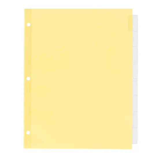 Office Essentials Insertable Plastic Tab Dividers for 3 Ring Binders, 8-Tab Sets, Clear Tabs, 12 Sets (21942) {3}